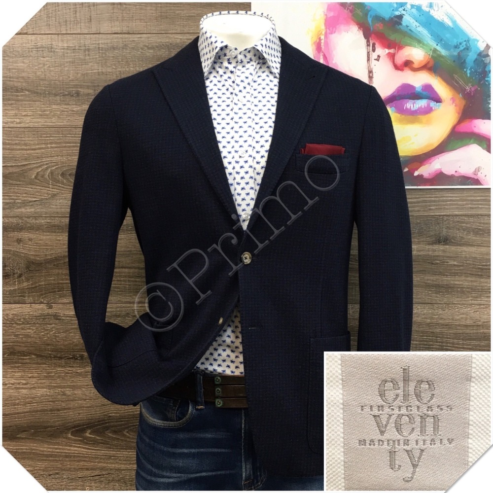 ELEVENTY SOFT JACKET Mens Blazer Sport Coat Casual Jacket Size 42S Relaxed Suit